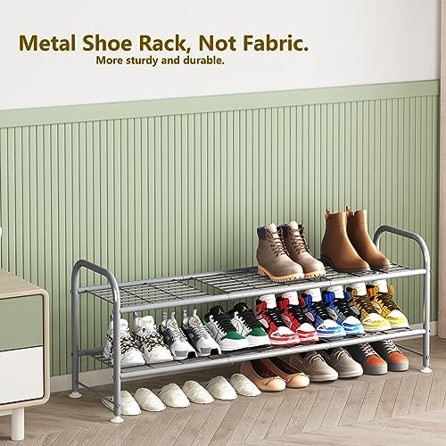 LINZINAR 2 Tier Long Shoe Rack for Closet Metal Shoe Organizer for Entryway - Image 5