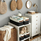 DECOMOMO Narrow Storage Bins, Small Storage Baskets for Shelves 4 Pack - Image 4