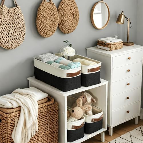 DECOMOMO Narrow Storage Bins, Small Storage Baskets for Shelves 4 Pack - Image 4