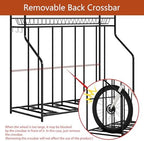 4 Bike Stand, Bike Rack Garage with 3-Tier Storage Rack, Bicycle Stand for Garage Organizer, Indoor Sporting Gear Storage Station for Mountain/Road/Hybrid & Fat Tire Bike, Patent Pending - Image 4