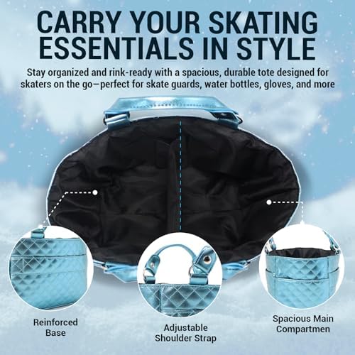 Kami-So Ice Skate Bag Tote | Skate Bag Organizer with Multi-purpose Pockets | Ideal for Water Bottle, Gloves & Accessories - Image 3