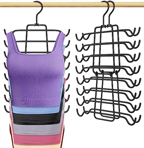 2Pcs Tank Top Hangers Space Saving Hanger Organizer Bra Hangers Black by Besslly