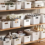 Set Of 2 Plastic Storage Bins,14.5x10.2x6.3 Versatile Kitchen Pantry Organization and Storage,for Plastic Storage Container Under Bed,Under Sink Bathroom Organizer (White, 2 XL.) - Image 6
