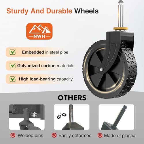 NWH Collapsible Wagon Cart with Wheels Foldable, 360LBS Large Capacity Portable Folding Utility Heavy Duty Beach Wagons Cart with All-Terrain Wheels for Groceries Shopping, Camping, Sports, Garden - Image 4