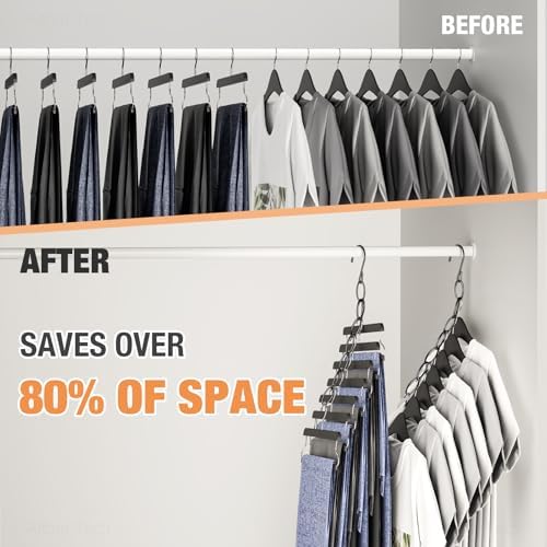 NiHome Clothing Chain Hangers 10-Pack, Space Saving Metal Closet Organizer | 7-Loop Retractable Design Chain Hanger for Compact Storage, Ideal for Travel,Dorm & Office, Wrinkle-Reducing for All Garments - Image 3