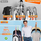 Magic Space Saving Hangers,7 Pack Multi-Functional Closet Organizers | 9-Hole Cascading Hanger, College Dorm Room Essentials for Guy, Heavy Duty Wardrobe Clothes Drying Rack for Shirt Multi Color - Image 2