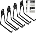 Heavy Duty Garage Storage Utility Double Hooks,Extended Wall Mount Tool Holder Organizer for Ladders,Bike,Chair (4 Pack Black 7.5" Large U Hook) by Yisunnan