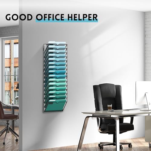 15-Tier Wall File Organizer, Hanging File Holder, Wall Mounted Mail Sorter - Image 5