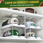 Vtopmart 6 Pack Stackable Baseball Caps Organizer, Each Holds 12 hats - Image 6