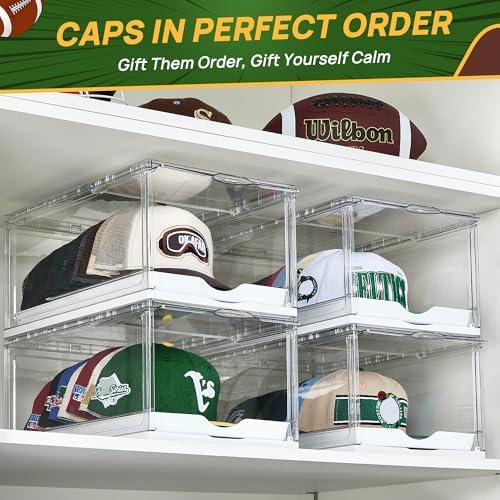Vtopmart 6 Pack Stackable Baseball Caps Organizer, Each Holds 12 hats - Image 6
