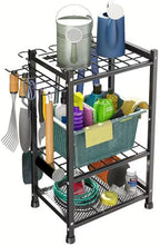 Garage Storage Rack, 70-Hole Multi-Scene Tool Organizer with Adjustable Feet & T-Handle Hooks, Indoor & Outdoor Tool Storage Holder for Broom, Mop, Shovel, No-Tool Assembly, Black by Percifeedailynecessities