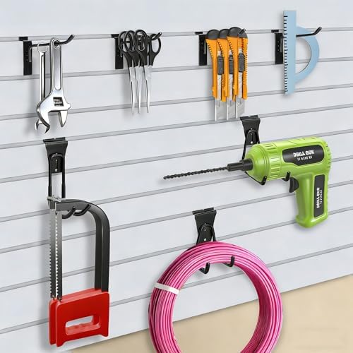 Heavy-Duty Slatwall Baskets and Hooks - Slatwall Accessories for Standard Slatwall Panels | Ideal for Organizing Garages and Workshops - Image 5