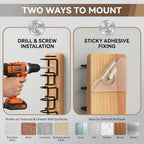2 Pack Wooden Hat Rack, Each Holds 11 Baseball Caps, Adhesive/Screw Mount - Image 6