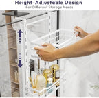 SWTYMIKI Over the Door Shower Caddy - 3 Tier Adjustable Shower Organizer Hanging with Soap Holder, No Drilling Stainless Steel Bathroom Hanging Caddy for Body Wash, Shampoo, Soap, Razor, White - Image 3