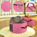 Samplife Hat Box,Hat Storage Box,Stackable Round Brim Hats Organizer Bag Container for Closet,Travel Hat Boxes for Women, Cowboy Hat Organizer, FoldableTravel Cap Boxes (05-Pink, 16.5" D x 10.5" H) - Image 2