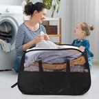 Collapsible Laundry Baskets with Easy Carry Handles, 95L Clothes Hamper for Storage, Foldable Laundry Basket Tear-proof, Large Pop Up Hampers for Laundry, Bedroom, Bathroom, Dorm Black - Image 2