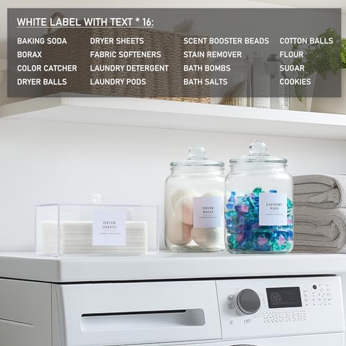 Glass Jars and Dryer Sheet Holder, Dispenser Set with Lids and Labels, Containers for Laundry Room Organization and Storage, Half Gallon Airtight Glass jars, Acrylic Storage Box for Laundry supplies, - Image 3