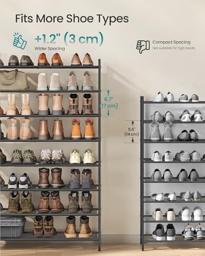 SONGMICS 8-Tier Metal Shoe Rack, Vertical Shelf, Holds up to 40 Pairs - Image 5