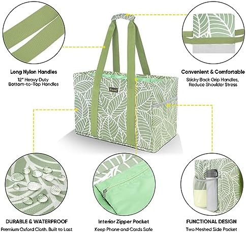BALEINE Soft 9 Gallon Extra Large Utility Tote, Foldable Reusable Storage Bag (Antique Foliage) - Image 6