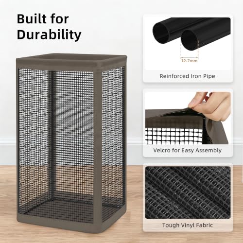 STORAGE MANIAC Mesh Laundry Hamper, 23.7 Gal. Tall Laundry Basket for Airflow, Strong Metal Dirty Clothes Hamper for College Dorm, Bedroom, Bathroom, Clothes Bin, Black & Coffee - Image 5