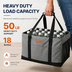 WONDAY Grey Foldable Utility Tote Bag, Reusable Grocery Bag - Image 6