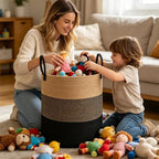 105L Extra Large Laundry Basket, Clothes Hamper with Handles- Jute - Image 4