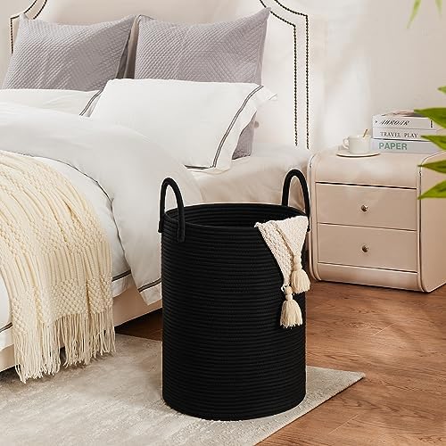 YOUDENOVA Cotton Laundry Hamper, 72L Tall Storage Basket-Black - Image 4
