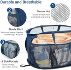 4 Pack Collapsible Laundry Baskets, Upgrade Pop Up Laundry Hamper with Convenient Bags, Foldable Laundry Basket Mesh Light Weight, Easy to Carry Clothes Hampers for Laundry, Dorm, Toys, Travel - Image 5