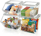 Yerliker 4 Pcs Clear Stackable Storage Bins with Lids, Large+extra Large by Yerliker