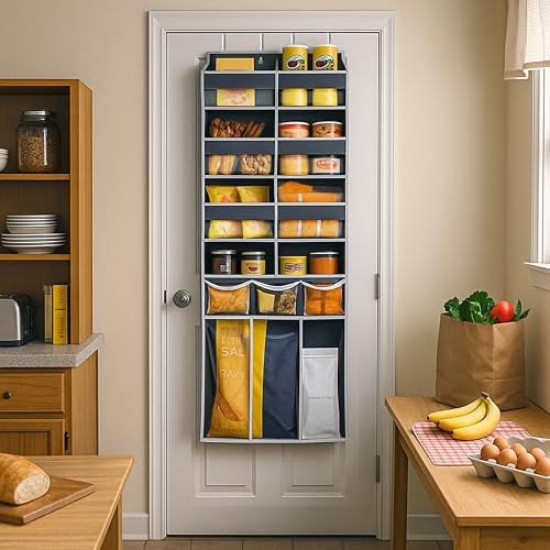 Extra Large Over The Door Organizer with Clear Pockets - 8 Compartments & XL Bottom Storage, Heavy-Duty Hanging Organizer for Bathroom, Bedroom, Closet (57 Inch Height). - Image 6