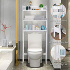 SUPER DEAL 3 Tiers Over The Toilet Bathroom Storage Shelf, Freestanding Wooden Bathroom Organizer Rack with Shelves for Laundry Restroom, White - Image 3