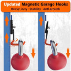 Heavy Duty Magnetic Garage Hooks,4 Pack Strong Large Magnet Hook for Power Drill,Garden Tools,Hose,Pegboard,Garage, Workshop,Magnetic Storage Hooks for Indoor Outdoor Hanging(Orange) - Image 5
