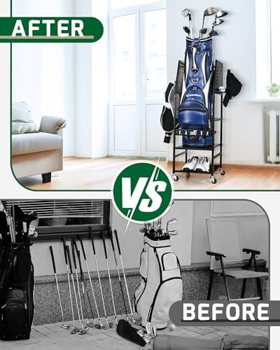Mythinglogic Golf Bag Storage Organizer for Garage, Multiple Capacities - Image 7