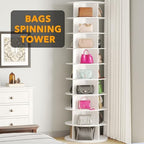 SpaceAid 9 Tier Rotating Shoe Rack Tower, Spinning Shoe Display Lazy Susan, Revolving 360 Shoe Rack Storage Round Carousel, Vertical Handbag Rotate Shoes Closet Organization (9-Tier White) - Image 5