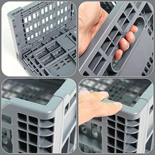 Collapsible Storage Bin/Containe， Transfer box,crate Transit storage of various items (Gray 23.6" L x 15.7" W x 8.6" H-two) - Image 6
