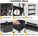 SPACELEAD Slim Storage Cart 4 Tier,Bathroom Organizer Rolling Utility,Mobile Shelving Unit Slide Out for Office, Kitchen, Laundry Room & Narrow Places,Black - Image 5