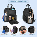 LoDrid Heavy Duty Cleaning Supplies Bag with Steel Frame Top, Black - Image 2