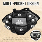 Mesh Shower Caddy Portable, Shower Tote Bag for Dorm Room Essentials, 8 Pockets Large Shower Basket for College Gym Beach Camping (1, Black) - Image 5