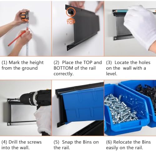 Wallmaster 8-Bin Wall Mounted Plastic Storage Bins Hanging Organizer Bins - Image 6