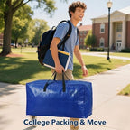Moving Bags Heavy Duty,Extra Large Moving Bags for Travel/College Packing/Storage/Organization/Seasonal Clothes & Bedding Storage,Moving Supplies Bins,Compatible with Ikea Frakta Cart (Blue,6Pcs) - Image 7
