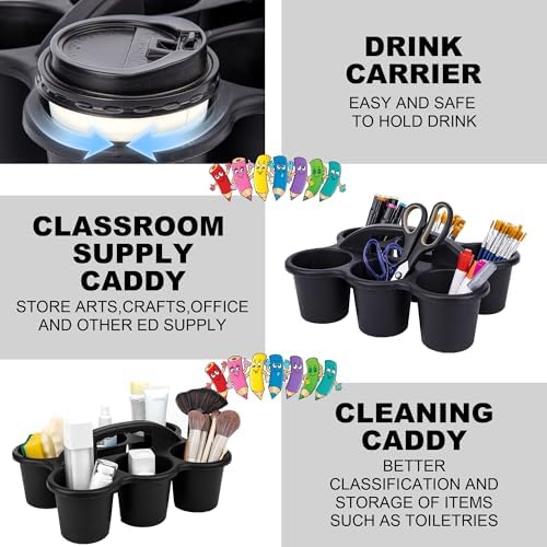 6 Pack Classroom Caddy For School,Cup Caddy for Drink - Image 4