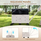 Goplus Large Foldable Utility Cart w/ 2-Tier Storage Crates, 5 Rotate Wheels, Metal Telescoping Handle, Portable Rolling Trolley Collapsible Cart for Grocery Shopping Camping & Travel - Image 6
