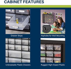 Akro-Mils 44-Drawer Plastic Drawer Storage Cabinet for Garage Organization, Bead Organizer, Building Bricks Storage, Teacher Toolbox, Makeup Organizer, 20-Inch W x 6-Inch D x 16-Inch H, 10144 Red - Image 4