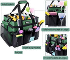 Large Rolling Cleaning Caddy Bag with Wheels, Cleaning Bag with Detachable Trolley, Cleaning Bags on Wheels for Housekeepers, Cleaning Cart Supplies Organizer for Home, Car, Picnic (Green) - Image 5