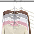 Space Saving Shirt Hanger 5 in 1 Non Slip Coat Hanger Beige 2 Pack | Multi Shirt Hanger, Stainless Steel, Eva Foam Padded, 2 Ways to Hang, Easy Access, Wrinkle Free, Closet Space Saver by Lomrsiul