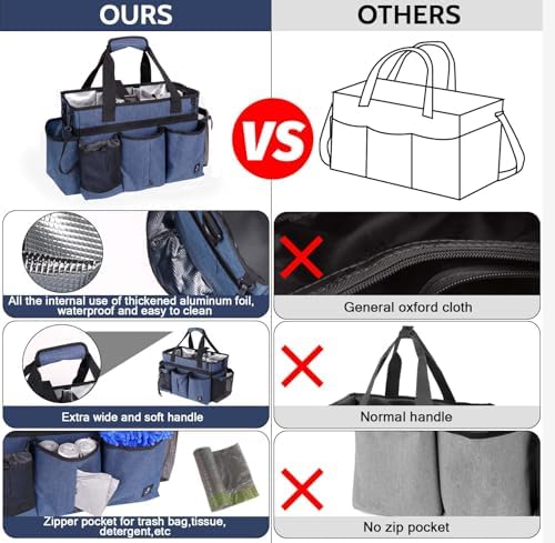 Large Cleaning Caddy Bag Built-in hard plastic sheet Aluminum foil lining - Image 3