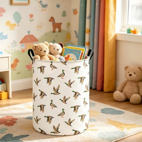 Mallard Duck Fabric Storage Bin Nursery Organizer Basket - Image 5