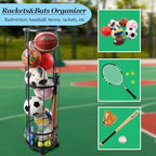 Upgrated Ball Storage Rack with Small Bottom Ball Holder, 3 Adjustable Elastic Cords Sports Equipment Organizer, Wall-Mounted Basketball Rack for Indoor,Outdoor,Home,Garage - Image 5