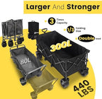 Sekey 300L Extended Collapsible Wagon, 660 lb Capacity, 48 in Long - Image 2