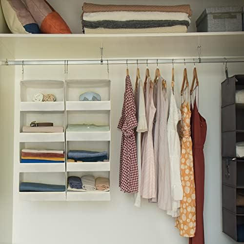 GRANNY SAYS 4-Shelf Hanging Closet Organizer, Foldable Storage, Beige | 44 lb Capacity, No-Sag Support, Keeps Clothes Neat, Folds Flat, Fits RV, Dorm & Small Closets, 2 Pack - Image 2